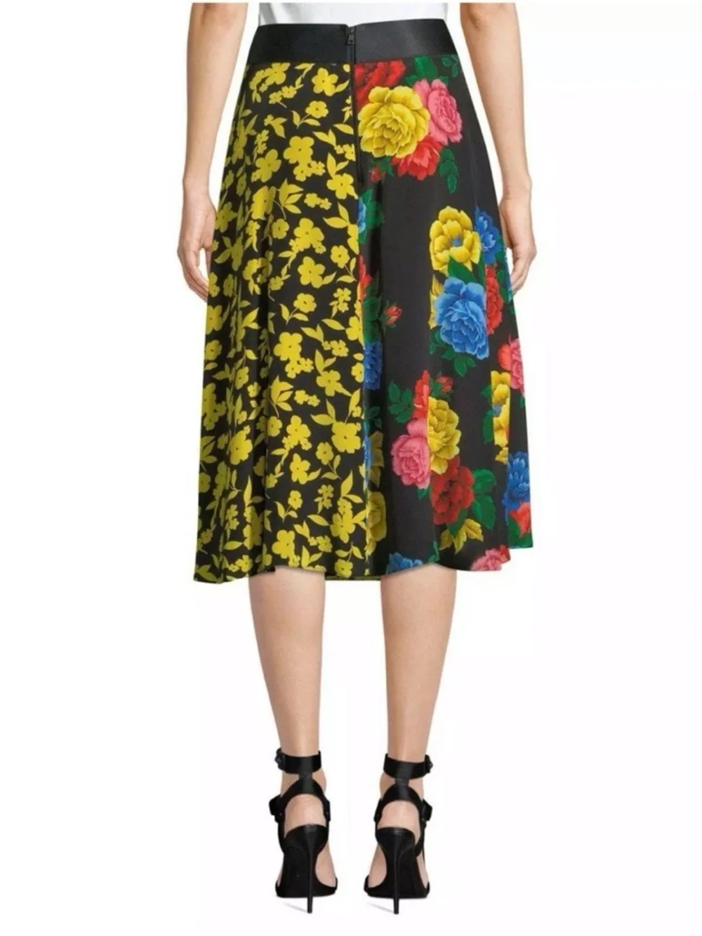 NWT $395 Alice + Olivia Nanette Silk Wrap Midi Floral Skirt